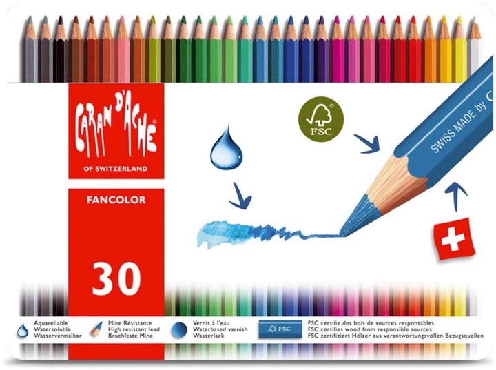 Actual product image Caran d'Ache Fancolor Farbstifte Metallschachtel (30 x)
