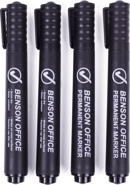 Produktbild Benson Permanentmarker 4-tlg schwarz Profi (4x)