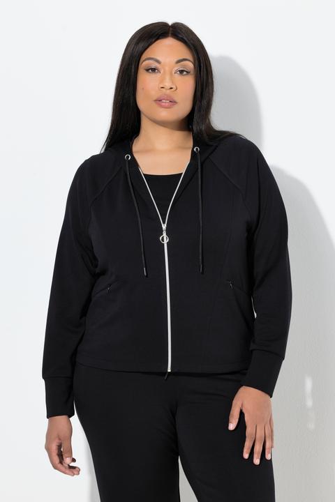 Produktbild Ulla Popken Sweatjacke, Kapuze, Zipptaschen, Raglan-Langarm (58)