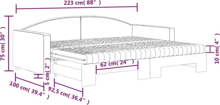 Produktbild vidaXL ausziehbares Tagesbett
