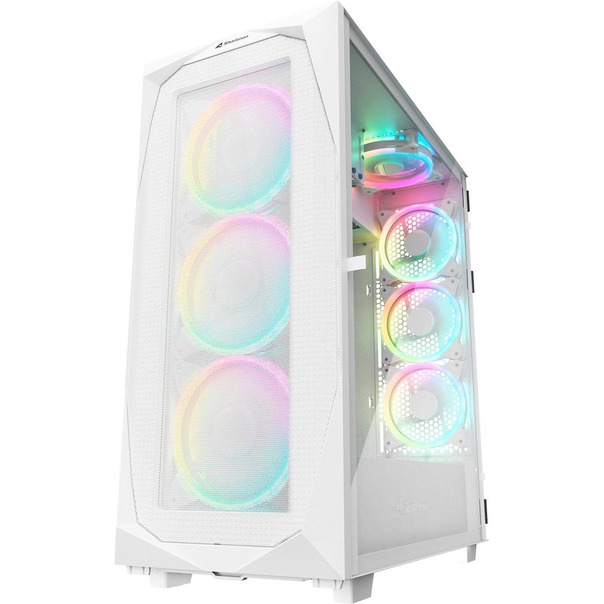 Sharkoon REV300 RGB Bianco (ATX, Mini-ITX, mATX, E-ATX), Case PC, Bianco