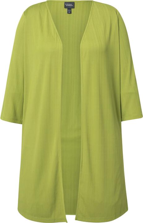 Image du produit Ulla Popken Gilet long en jersey côtelé, coupe ouverte et encolure en V (56)