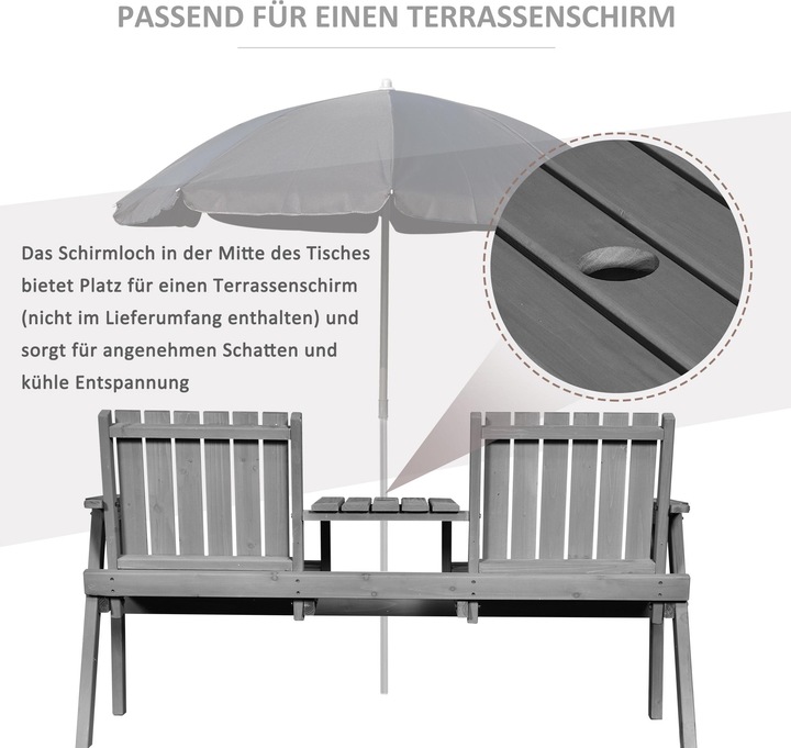 Image du produit Outsunny Banc de jardin avec table