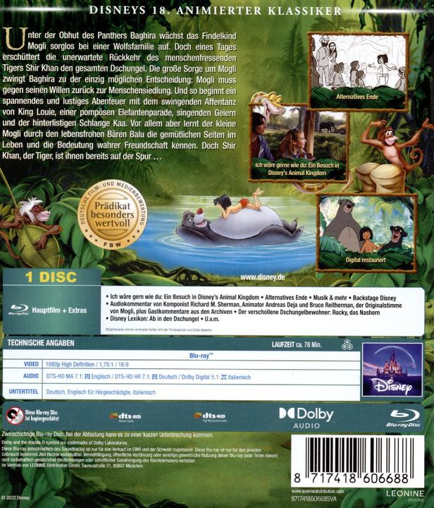 Actual product image Disney Interactive Studios The Jungle Book (Disney Classics) BD (Blu-ray, 1967, English, German)