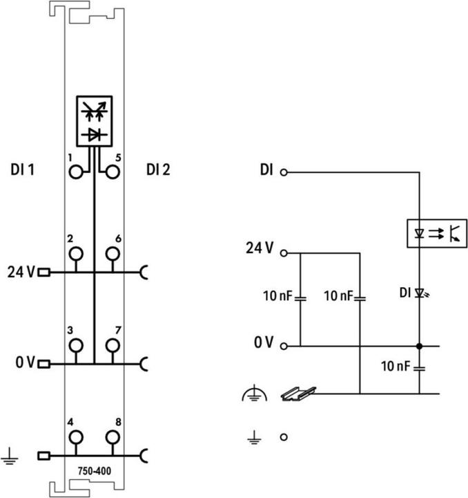 Produktbild Wago 2-Kanal-Digitaleingabemodul 24 VDC