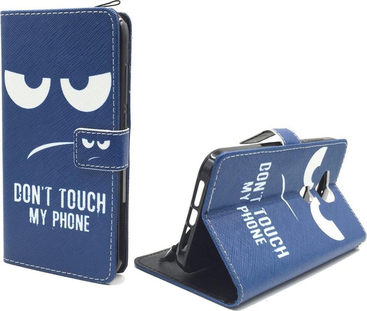 Produktbild König Design Dont Touch My Phone Handyhülle Huawei G8 Panzer Schutz Glas Klapphülle Wallet Case (LG G8)