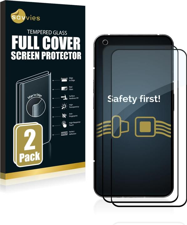Produktbild Savvies Full-Screen Displayschutz Panzerglas Schutzglas (2 Stück, Nothing Phone (1))