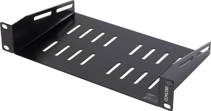 Actual product image Deltaco 10-33HYL, Rack shelf, Black, SPCC, 1U, 25.4 cm (10"), 250 mm