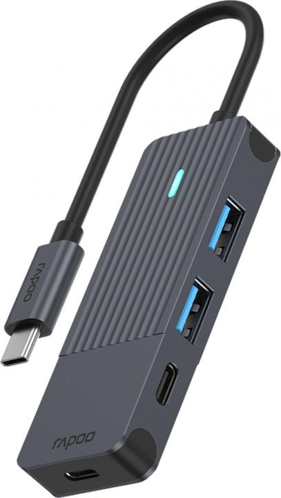 Productafbeelding Rapoo USB-C hub, USB-C naar USB-A en USB-C, grijs (USB-C, 4 ports)