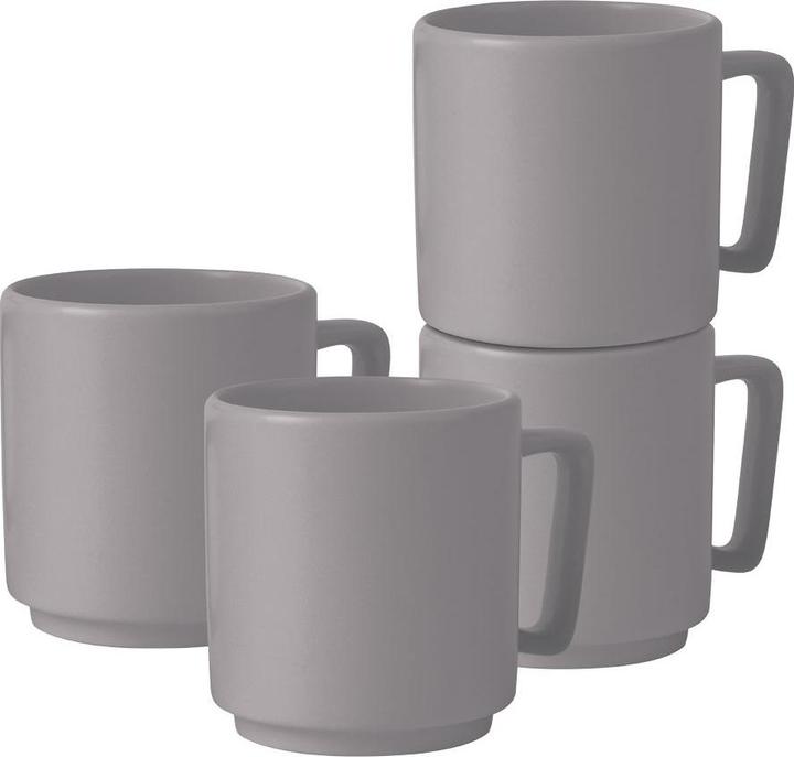 BerlingerHaus Tasses design en faïence, 300ml, 4 pièces, taupe (300 ml, 4x)