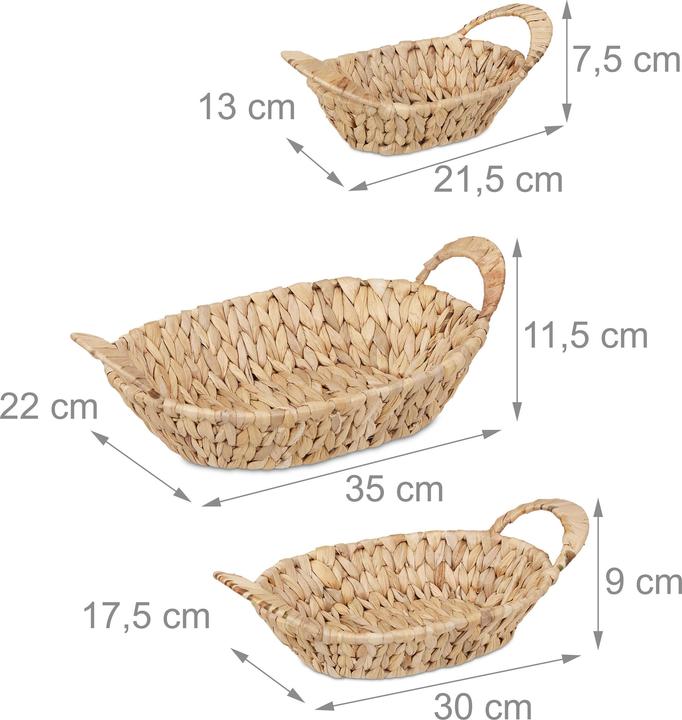 Produktbild Relaxdays 3x Aufbewahrungskorb (35 cm, 3x)