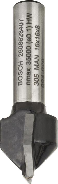 Actual product image Bosch Professional Zubehör V-groove cutter, 8 mm, D1 16 mm, L 16 mm, G 45 mm, 90°