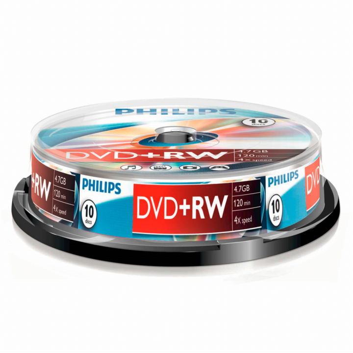 Image du produit Philips 1x10 DVD+RW 4.7GB 4x SP (10 x)