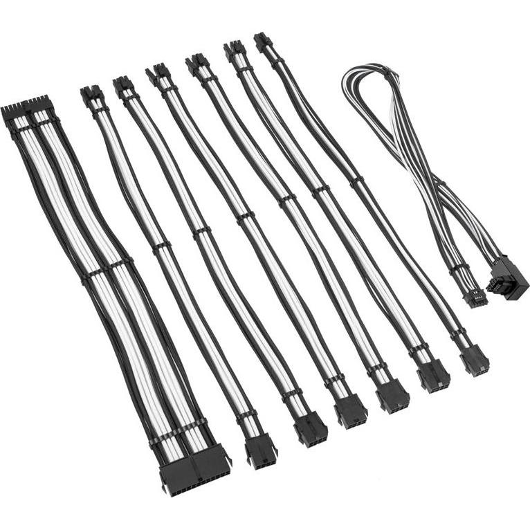 Thumbnail - Kolink, Verlängerungskabel, Core Pro Braided Cable Extension Kit 12V-2x6 Typ 1 - Jet Black/Brilliant White (0.99 m)