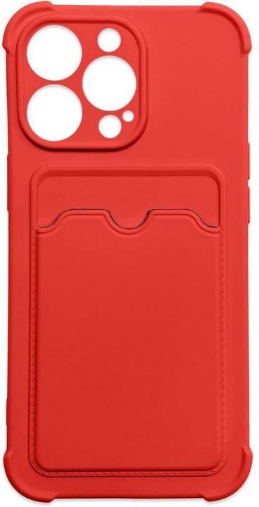 Produktbild Hurtel Card Armor Case Pouch Cover for iPhone 12 Pro Card Wallet Silicone Air Bag Armor Red (Apple iPhone 12 Pro)