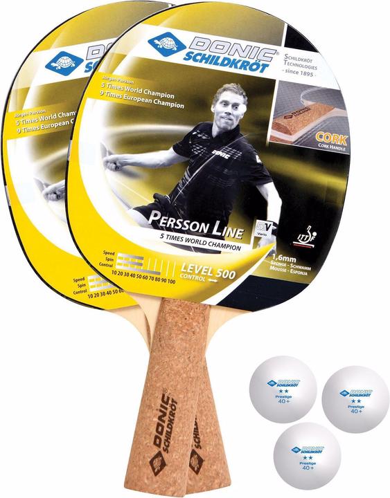 Actual product image Donic Schildkröt Tischtennis Set Persson 500 Kork Set