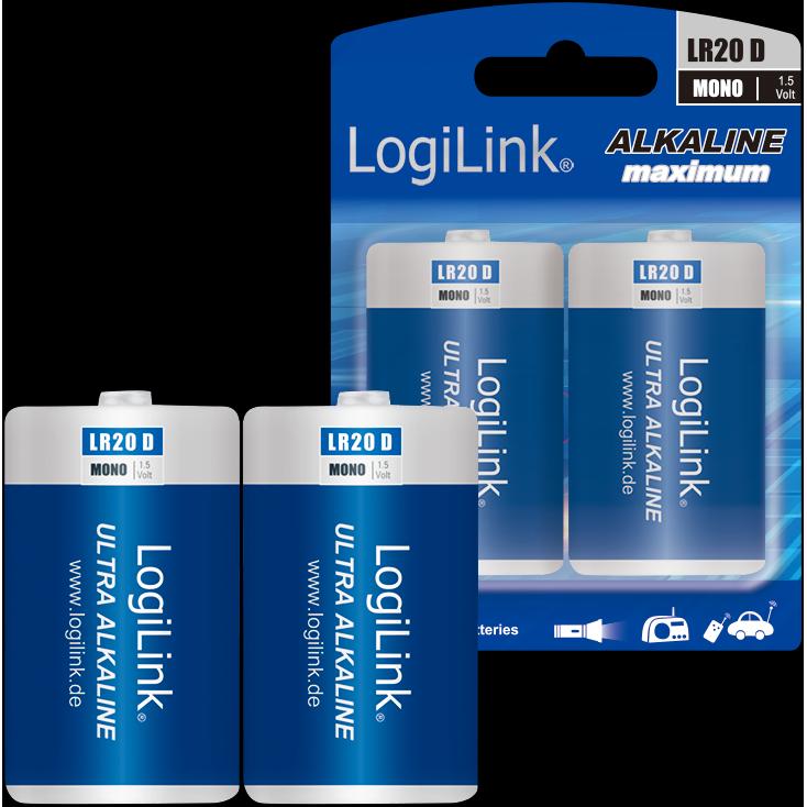 LogiLink Ultra Power (2 Stk., D, 10200 mAh), Batterien + Akkus