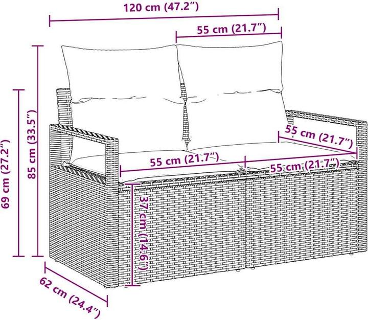 Produktbild VidaXL Garten-Sofaset (50 cm)