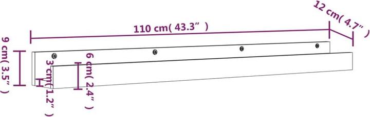 Immagine prodotto vidaXL Wandregal (110 x 12 x 9 cm)