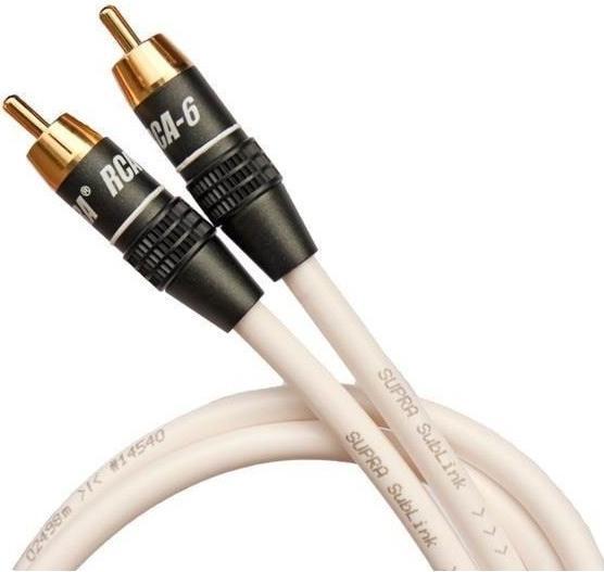 Supra Sublink subwoofer cable 6 m - White (6 m, Cinch Cables)