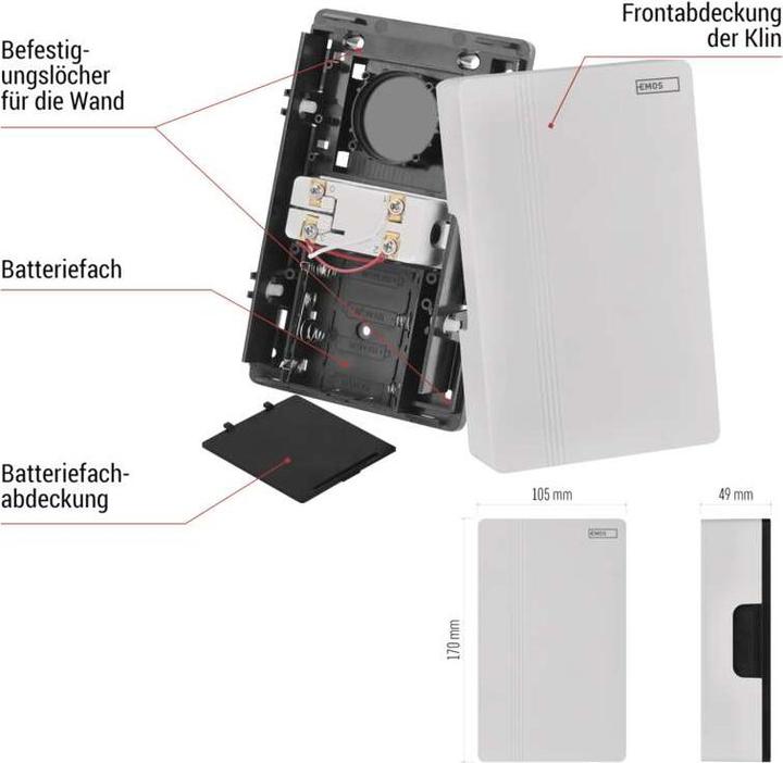 Produktbild Emos WIRED DOORCHIME AC/DC P57102 (Kabelgebunden)