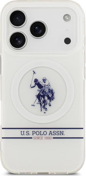 Productafbeelding U.S. Polo US Polo DH and Bottom Stripe Logo MagSafe Case for iPhone 17 Pro White (Apple iPhone 17 Pro)