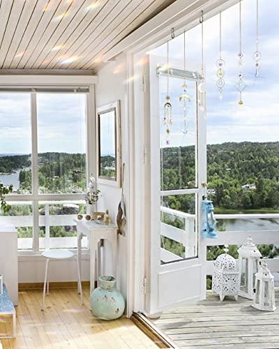 Produktbild Alopini 6 Stück Sonnenfänger Kristall Fenster Hanging Windspiel Regenbogen Sonnen Mond Anhänger Ornament