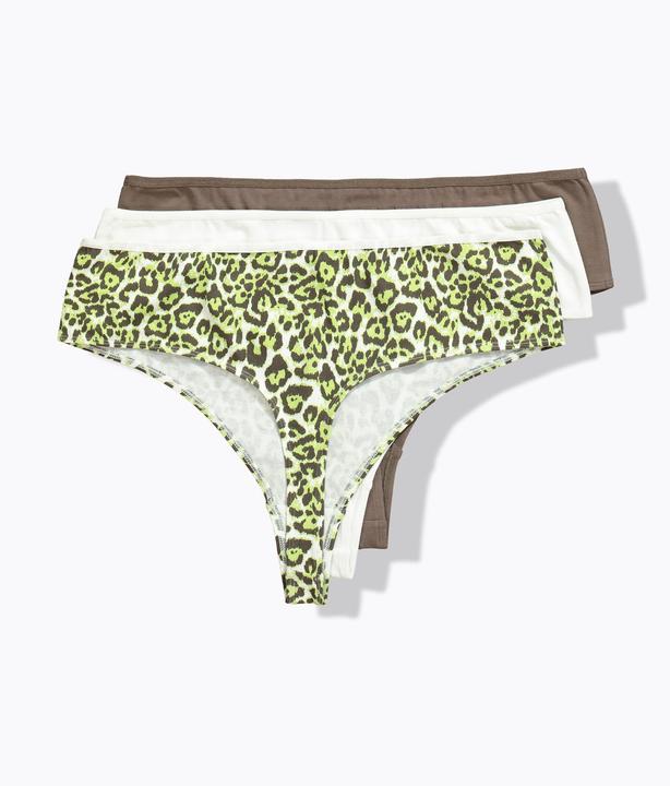Produktbild Ulla Popken Strings, 3er-Pack, Leomuster/Blautöne (3er Pack, 50, 52)