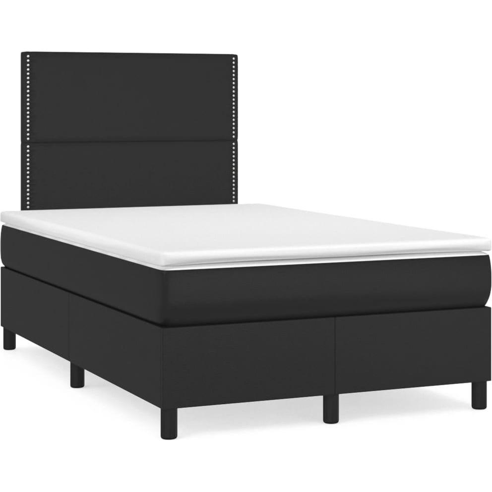 VidaXL, Bett, Bo x springbett mit Matratze 120 x 190 cm Kunstleder (120 x 190 cm)