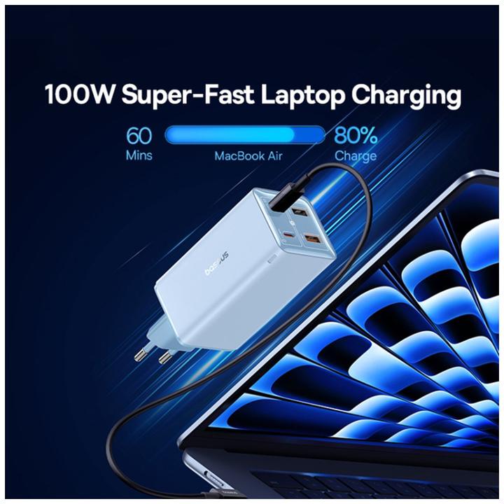 Image du produit Baseus GaN6 Pro 2xUSB-C + 2xUSB, 100W (niebieska) (100 W)