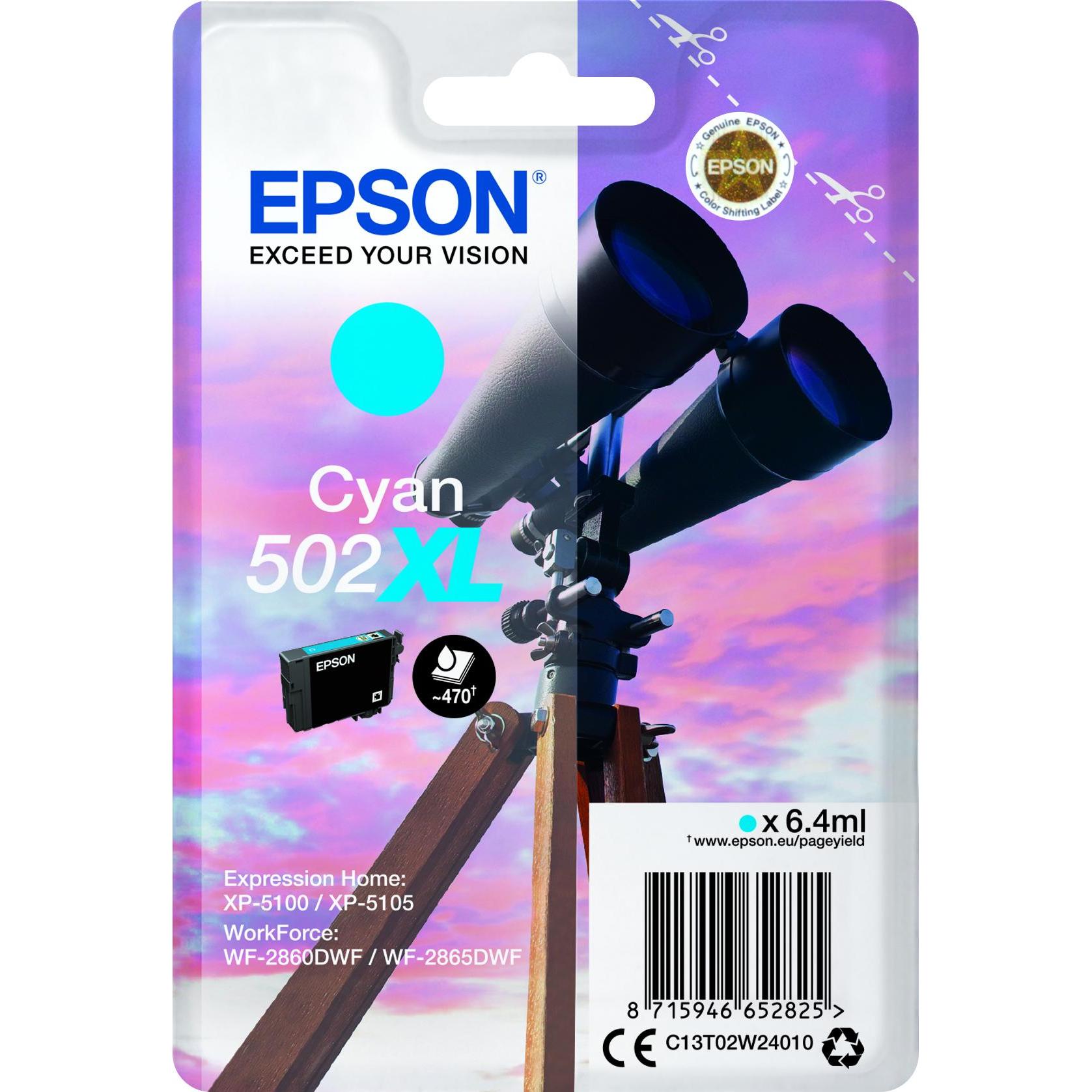 Epson, Druckerpatrone, Ink/502XL Binocular CY SEC (C)