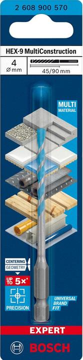 Actual product image Bosch Professional Zubehör Expert HEX-9 MultiConstruction drill, 4 x 45 x 90 mm (4 mm)