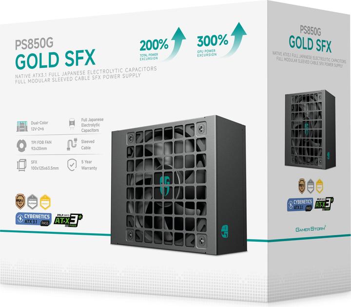 Produktbild Deepcool " Gamer Storm PS850G 850W SFX ATX3.1 Gold modular" (850 W)