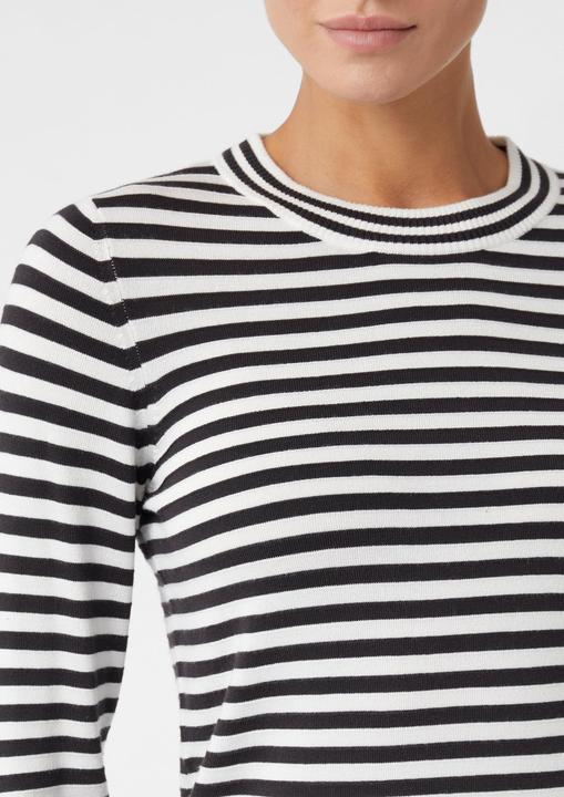 Actual product image Comma Strickpullover Schmaler Ringelpullover aus Feinstrick (38)