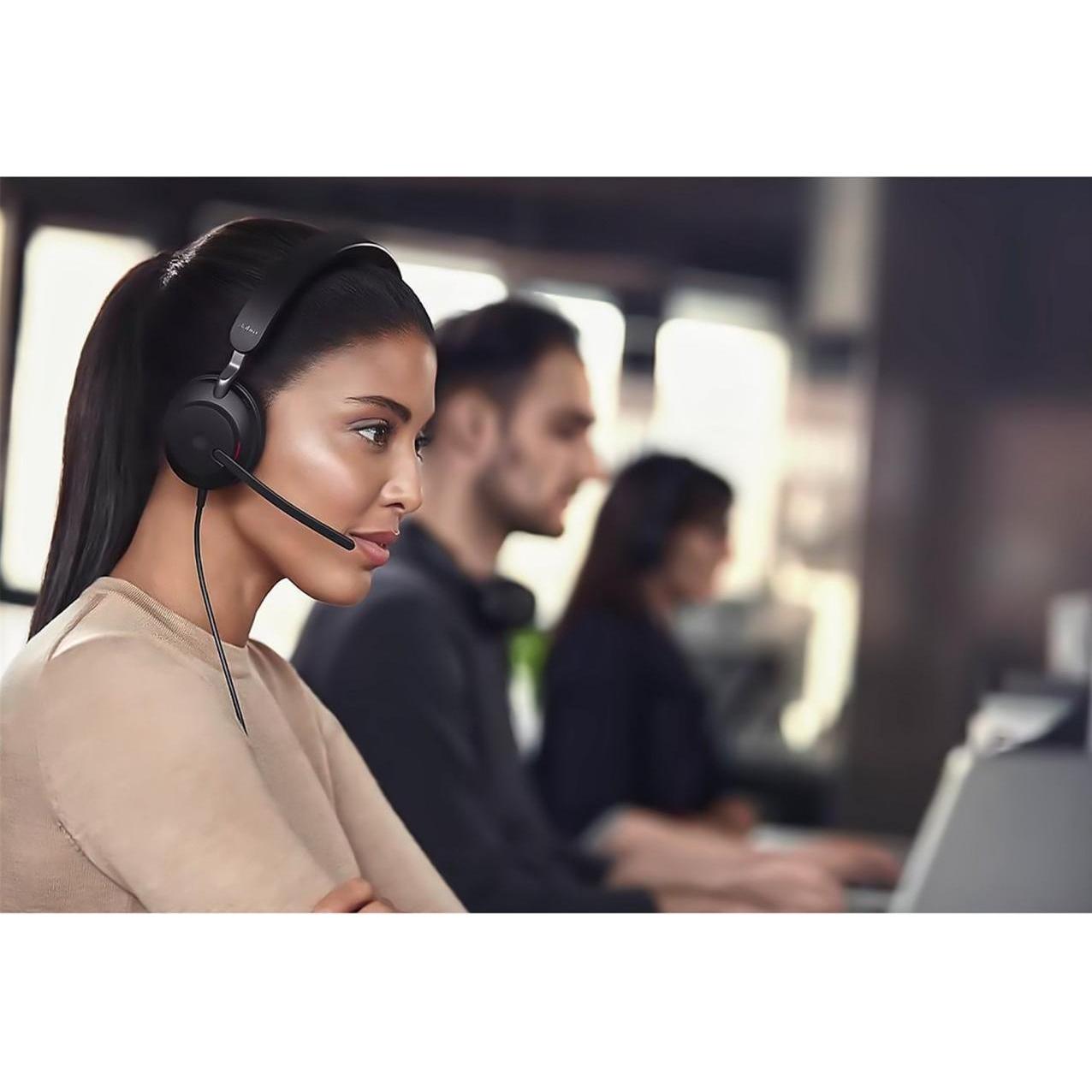 Thumbnail - Jabra EVOLVE2 40 SE USB-C MS (Kabelgebunden, USB-C), Office Headset, Schwarz