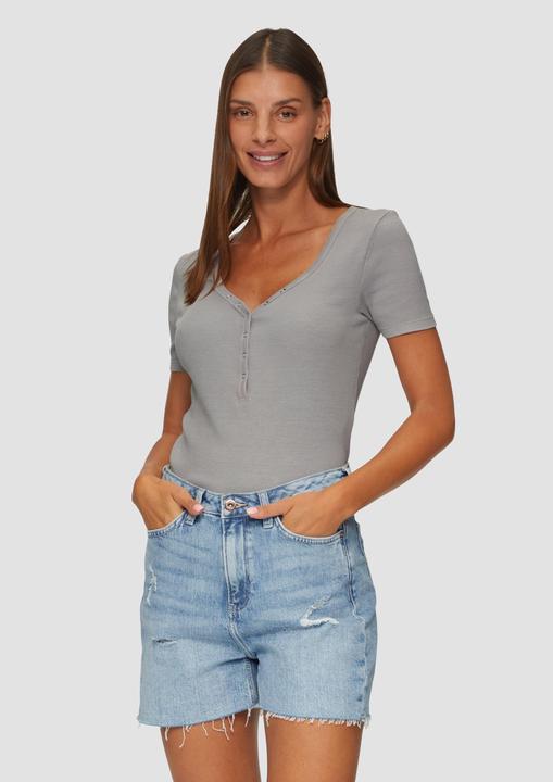 Produktbild S.Oliver T-Shirt Verkürztes T-Shirt aus Rippware im Vintage-Look (XXL)