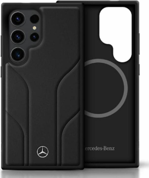 Image du produit Mercedes Leather Debossed Lines MagSafe case for Samsung Galaxy S25 Ultra - black (Samsung Galaxy S25 Ultra)