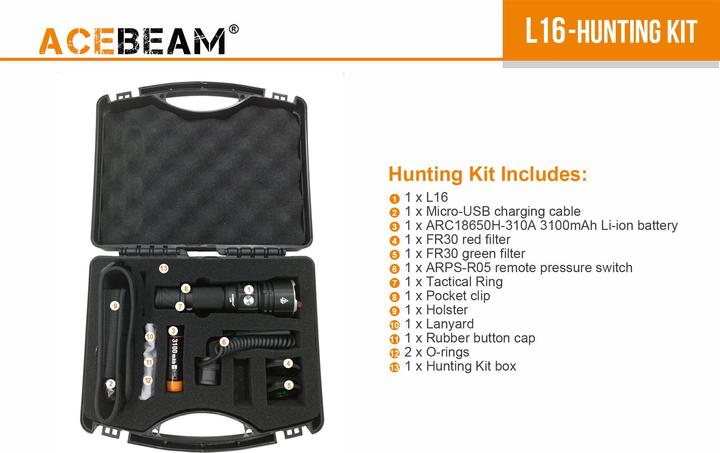 Image du produit AceBeam Set de chasse L16 avec 2000 lumens (2200 lm)