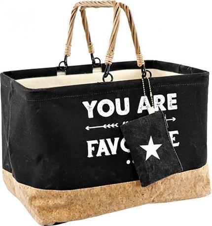 Image du produit Bekos Grand panier à provisions en coton et liège "Mes favoris