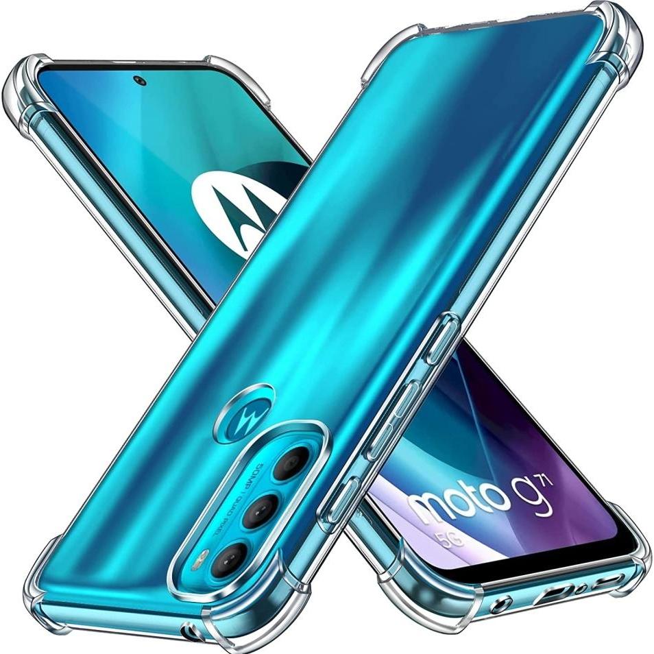 Screenguard Motorola Moto G71 5G Hülle Crystal Soft Airbag Bumper (Motorola Moto G71 5G), Smartphone Hülle, Transparent