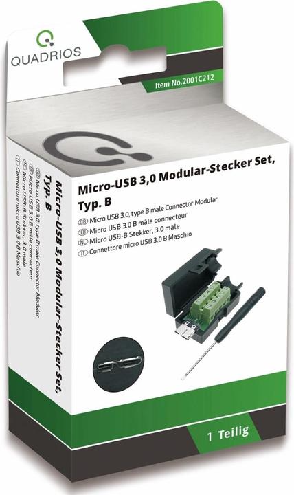 Produktbild Quadrios Micro-USB 3.0 Modular-Stecker Set, Typ B Stecker, gerade 2001C212 Inhalt: 1 St.