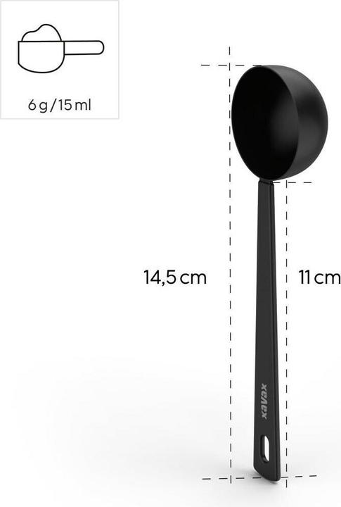 Actual product image Xavax Coffee lot, 6 g/15 ml - quantity per cup, long 14.5 cm, stainless steel, black
