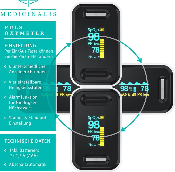 Immagine prodotto Medicinalis Monitoraggio della frequenza cardiaca SpO2