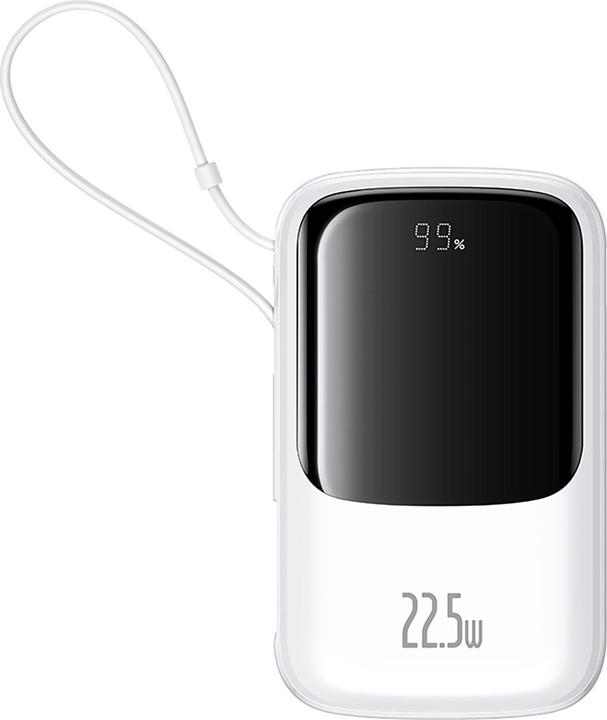 Produktbild Baseus Qpow Pro+ Power Bank 22.5W 10000mAh USB-C - White (10000 mAh, 22.50 W, 37 Wh)