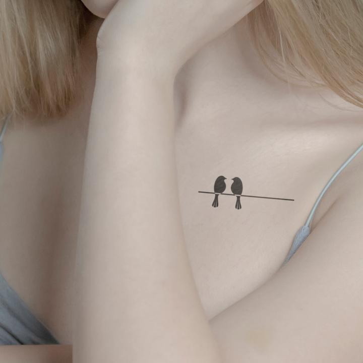 Actual product image minink Temporary tattoo - Two birds