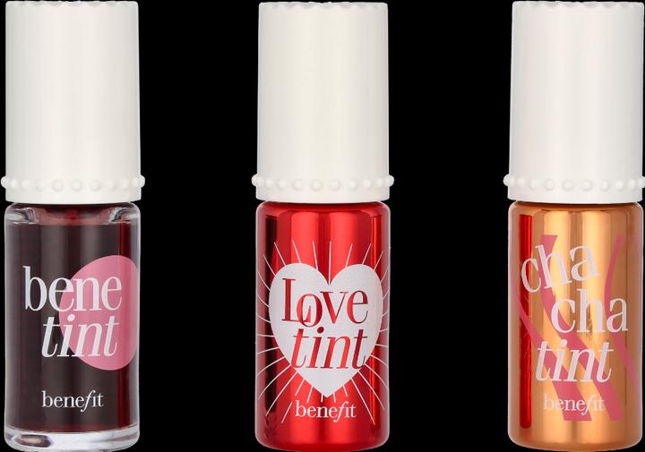 Actual product image BeneFit Cosmetics Lip Tints to Love (Gold, Red, Violet)