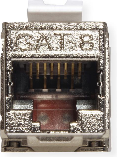 Actual product image Roline Cat.8 Keystone, shielded, toolless, silver color