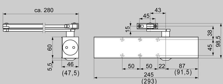Immagine prodotto Dormakaba Chiudiporta DORMA TS 83 / EN 7, argento (Interno)