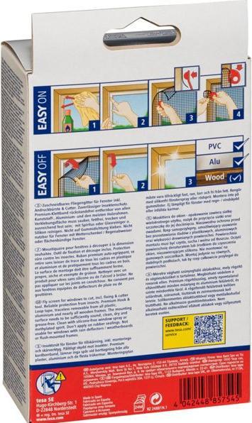 Actual product image tesa Insect screen COMFORT for windows, with Velcro tape, self-adhesive, without drilling (130 x 150 cm)