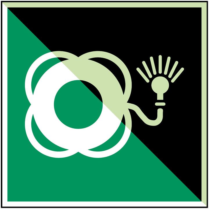 Actual product image Brady ISO safety sign - Lifebuoy with lamp